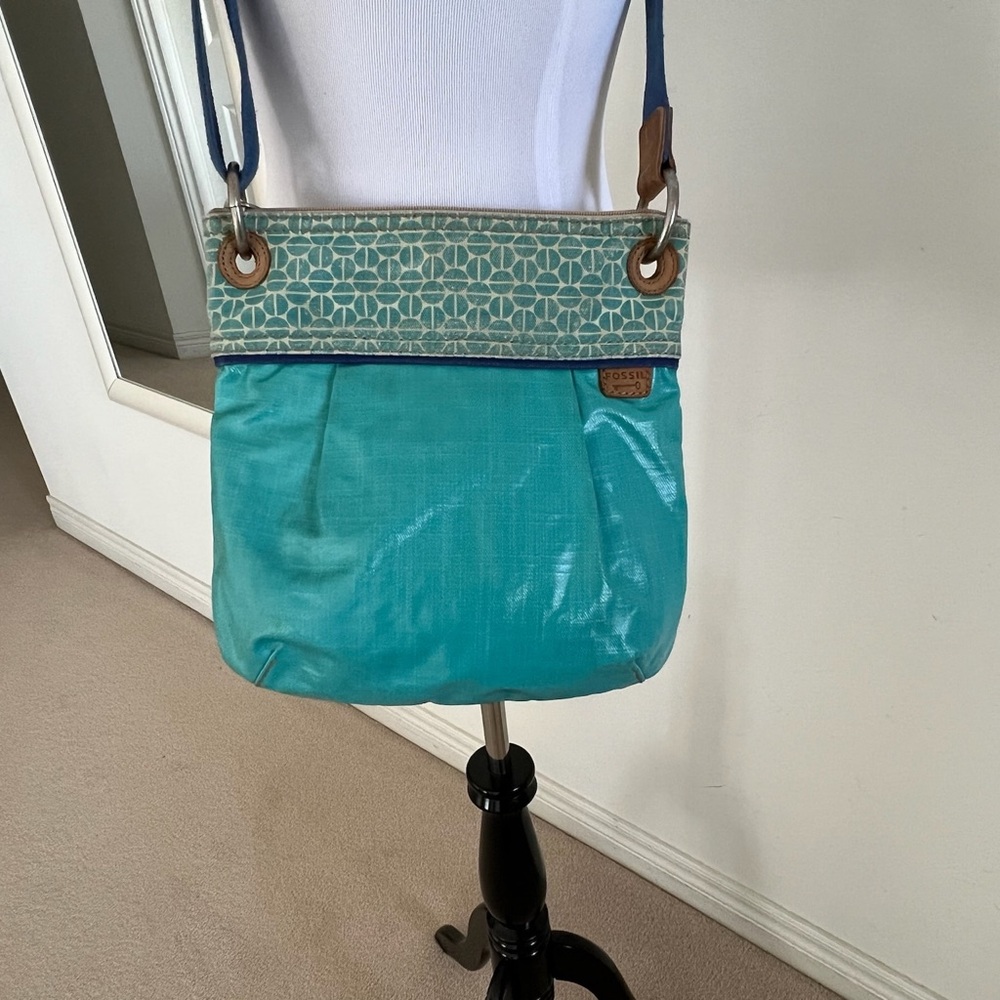 Fossil Turquoise & Aqua Patterned Crossbody Bag